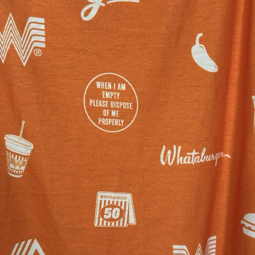 Whataburger All Over Print Pajama Lounge Top Size‎ Large Orange